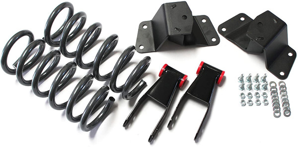 RTZ Dodge Ram 1500 Pickup Lowering Kit 2" Front Lowering Drop Coil Springs + 4" Rear Hanger & Shackle Kit V8 Motor 2WD