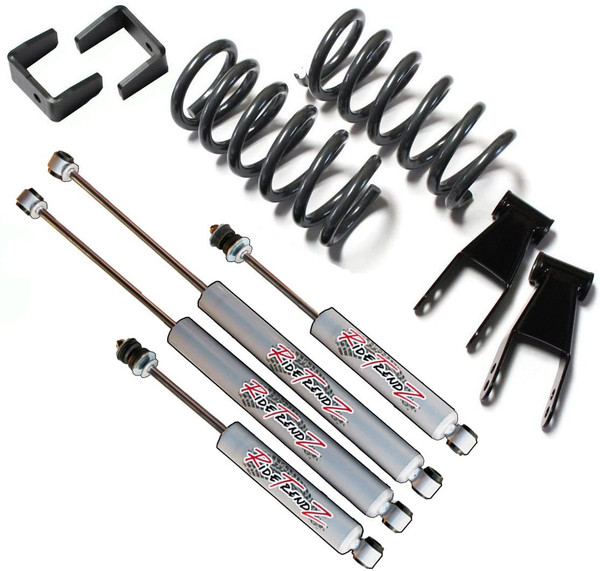 RTZ Ford Ranger Pickup Complete Lowering Kit Front 2" Front Lowering Drop Coil Springs + 3" Rear Axle Flip Kit + RTZ Primo Nitrogen Gas Shocks V6 Motor 2WD