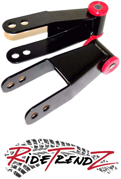 RTZ GMC Chevrolet Sierra Silverado 1500 Pickup Truck 88-20 Rear Adjustable 1" to 2" Lowering Drop Shackles Leveling kit 4wd Black