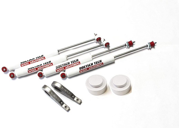 RTZ Chevrolet GMC Tahoe Yukon Suburban Avalanche Lift Kit Front Adjustable 1-3" Forged Torsion Keys + Rear 1.5" Aluminum Spacers + Set of Doestch Tech Premium Gas Shocks 4wd