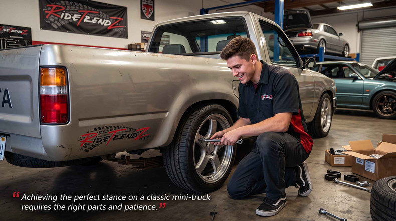 Toyota Mini Truck Lowering Kit (1984–1995), Stance & 17-Inch Wheels