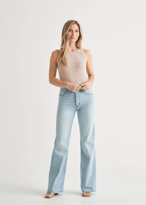 The Juniper - Light Grey Mid Rise Button Up Distressed Flare Jean – Fate &  Co.
