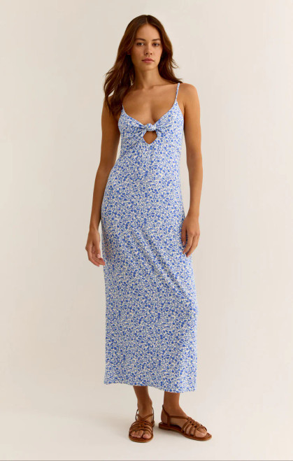 Z Supply Blue Waves Cartia Cocos Floral Midi Dress