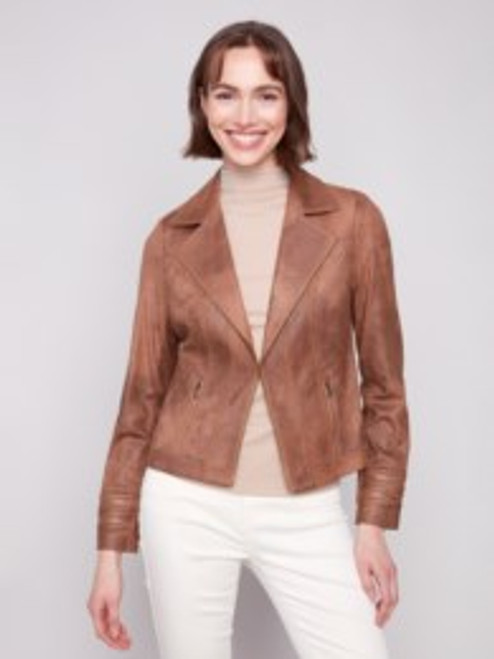 Charlie B Truffle Faux Leather Jacket