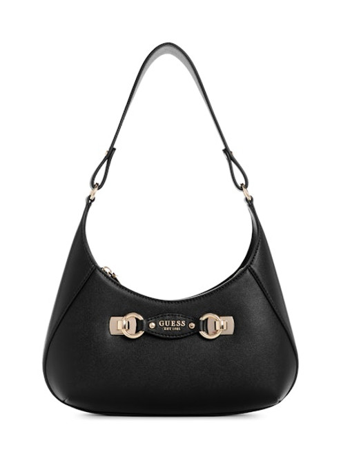 Guess Black Mimina Top Zip Shoulder Bag