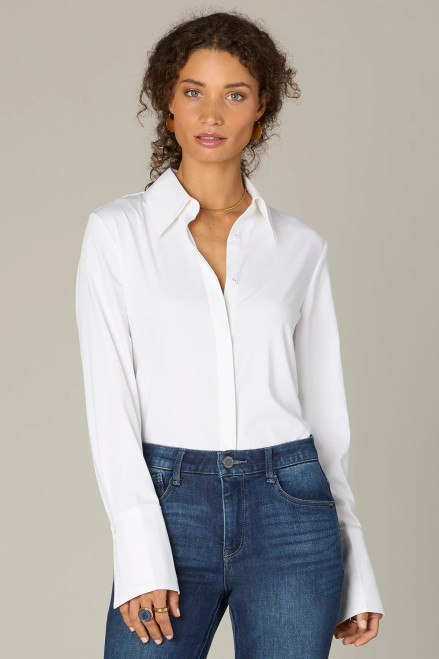 Wit & Wisdom Offwhite L/S French Cuff Blouse