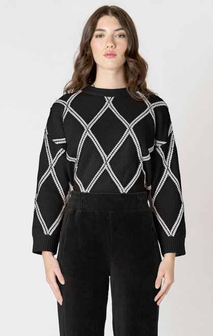 Dex Black/Cream Diamond Check Sweater