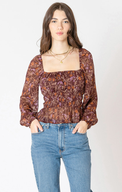 Dex Wild Flower Square Neck Top