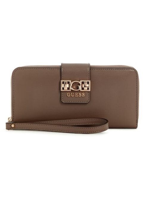 Guess Dark Taupe Jane Large Zip Around