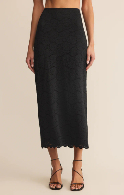 Z Supply Black Via Lace Midi Skirt