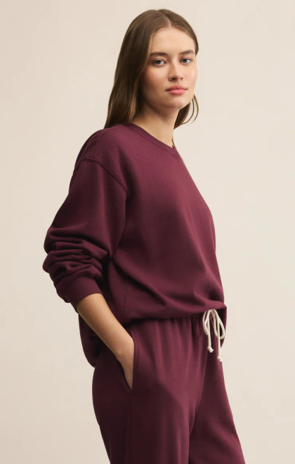 Z Supply Merlot Boyfriend Sweatshirt