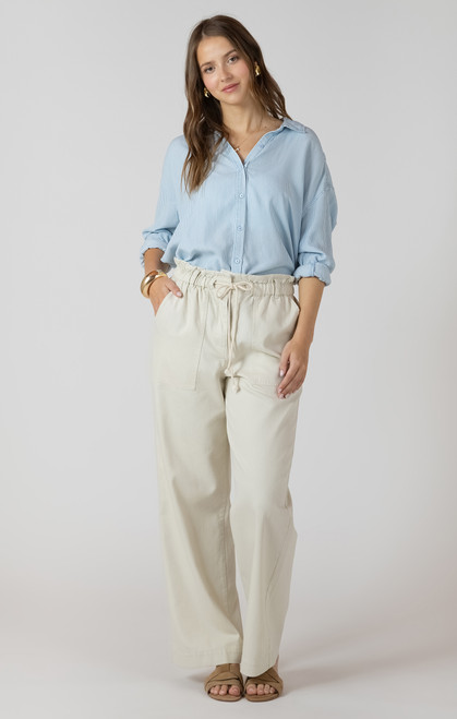Dex Natural Wash Wide Leg Denim Pant