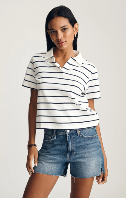 Mavi Black Iris Stripe Polo