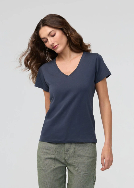 Duer Navy PurePima Slim VNeck