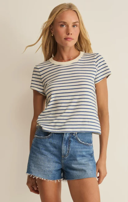 Z Supply True Navy Junie Striped Tee