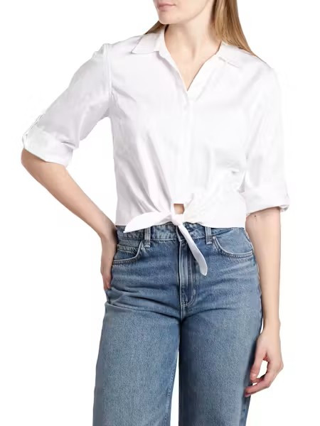 Guess White Reeya Poplin Top