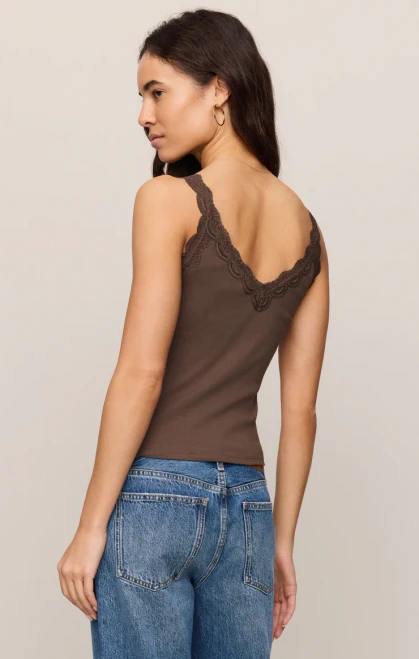 Z Supply Chocolate Eve Lace Tank