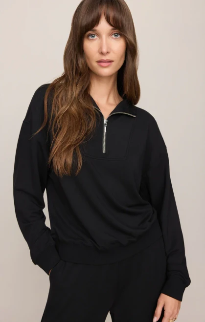 Z Supply Black Gate Check Sweatshirt