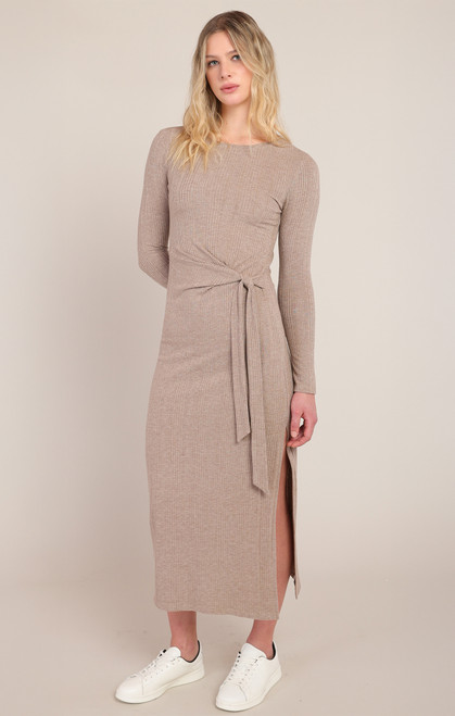 Room 34 Lt Heath Brown Knot Dress