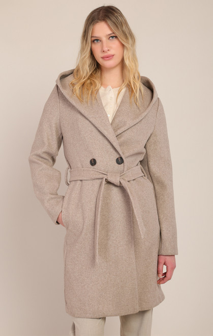 Room 34 Stone Belted Hooded Coat