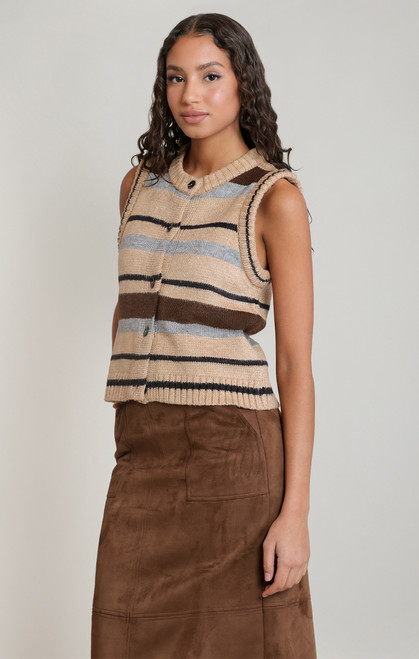 Dex Oat/Blue Stripe Sweater Vest