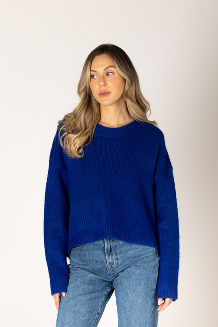 Lyla & Luxe Cobalt Timmy Crew Sweater
