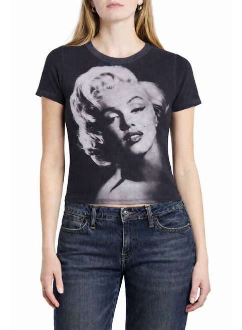Guess Black Marilyn Face Tee