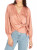 Guess Satin Rose LS Lovisa Wrap Top