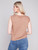 Charlie B Caramel Slvless Linen Top