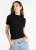 C'est Moi Black Textured High Neck Top