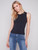 Charlie B Navy Slvless Rib Top