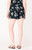 Black Tape Black/Ivory Floral Embroidered Pull On Short