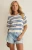 Z Supply Lake Blue Prado Stripe Sweater Tee