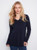 Charlie B Navy L/S Vneck Sweater