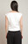 Black Tape White Draped Satin Top