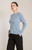 Black Tape Light Heath Blue Buckle Top