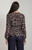 Dex Brown/Cream Floral Smocked Blouse