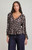 Dex Brown/Cream Floral Smocked Blouse