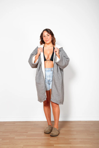 Tofino Towel Grey Winslow Polar Fleece Zip Poncho - The Funk Trunk