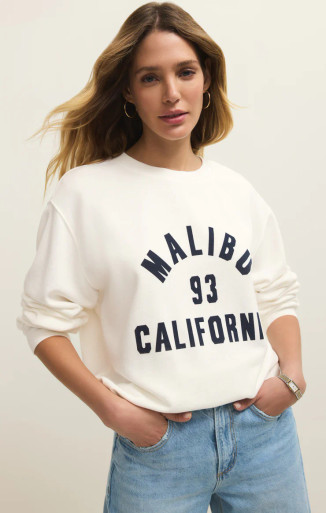 Z Supply Sea Salt Malibu Boyfriend Sweatshirt - The Funk Trunk