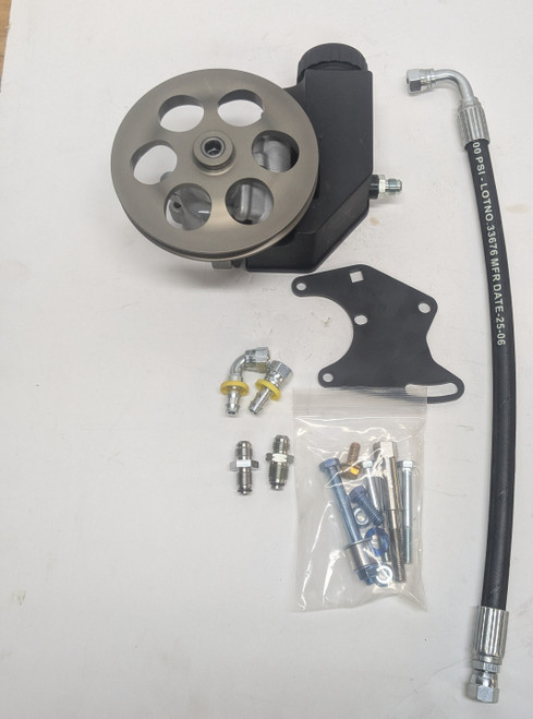 Small Block Chevy Long Water Pump Mounted Kit with AN Fittings 