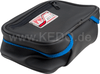 Tool Bag, black leatherette with blue seam, size approx. 23x15x10cm