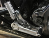 Rearset Footpegs SR400/500, Silver, Drum Brake. Made from Alloy 6061 + 7075 CNC Billet, Can use the original Kick starter