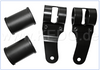 Universal Headlamp Bracket Set 38-42mm, black, 1 pair, distance mid tube to headlight attachment: 120mm