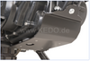 KEDO Engine Guard, 3mm aluminium black coated, XT250 rests on rubber buffers, flat bottom plate for easy jacking up, with mounting material
