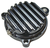 Oil Filter Cover, Black Billet Alloy with Cooling Ribs