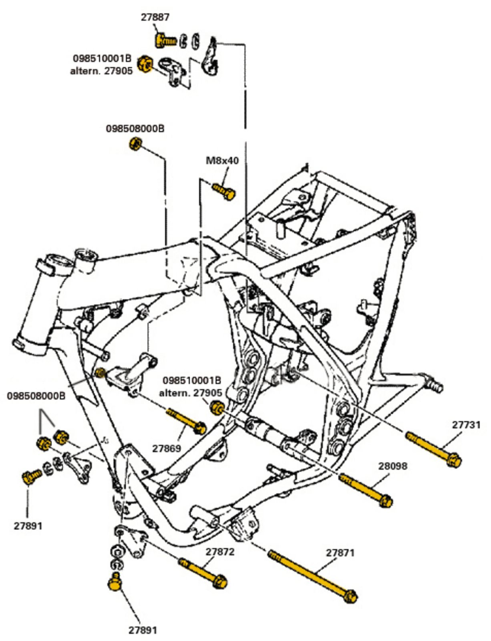 Nut M10x1.25 Self-Locking Zinc-Coated OEM reference # 90185-10035, 90185-10060