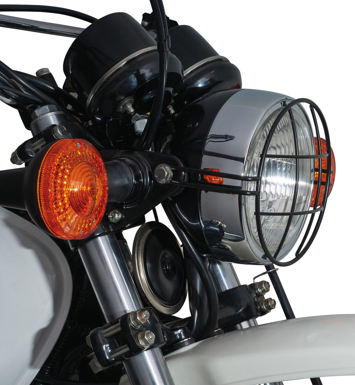 Headlight Grill 'Xcountry', black coated, suitable for headlight diameters max. 180mm (overall external diameter!)