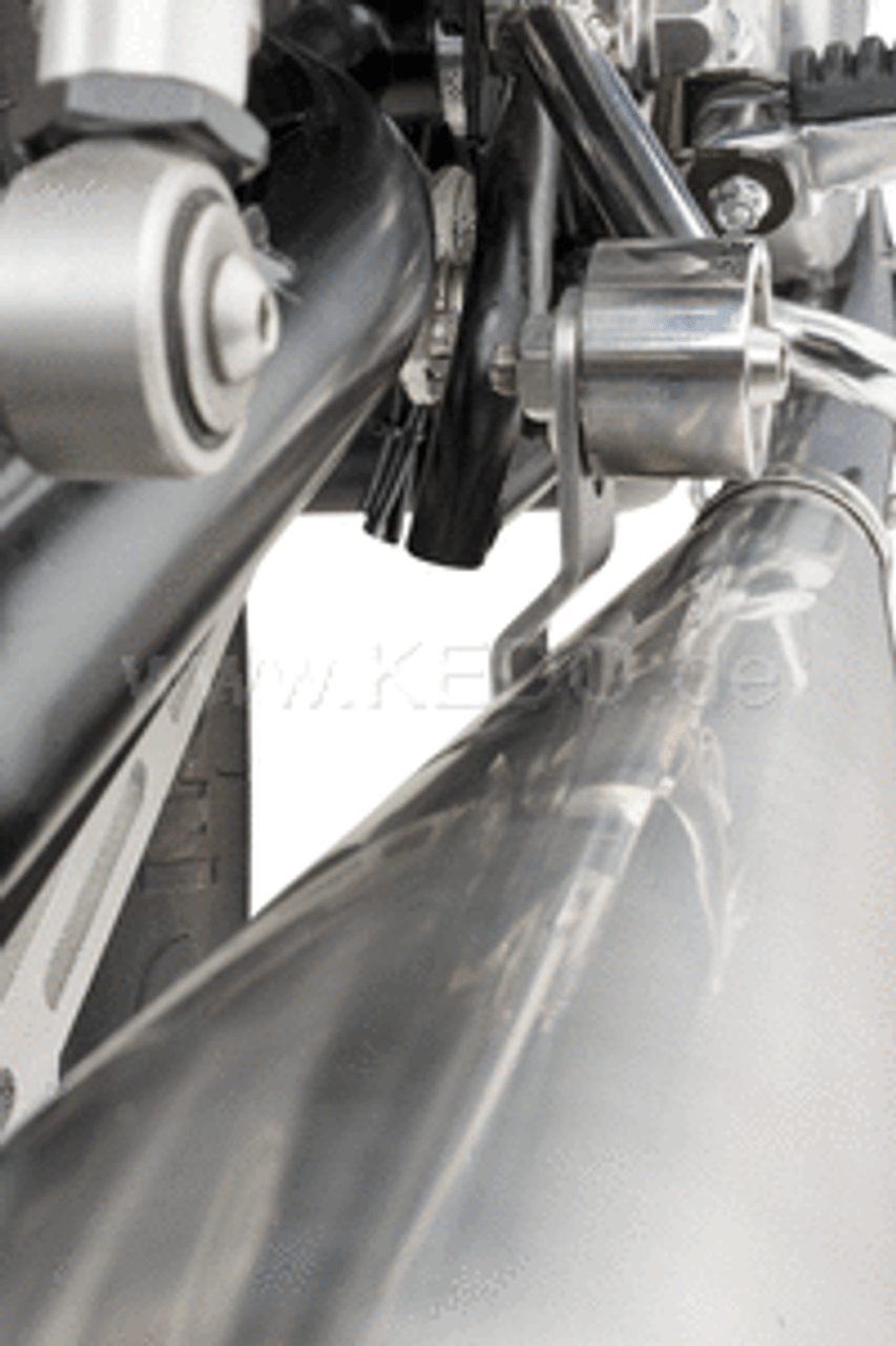 Muffler Stainless Steel BSP "Mace" includes adaptor for header pipe, exhaust bracket and mounting material