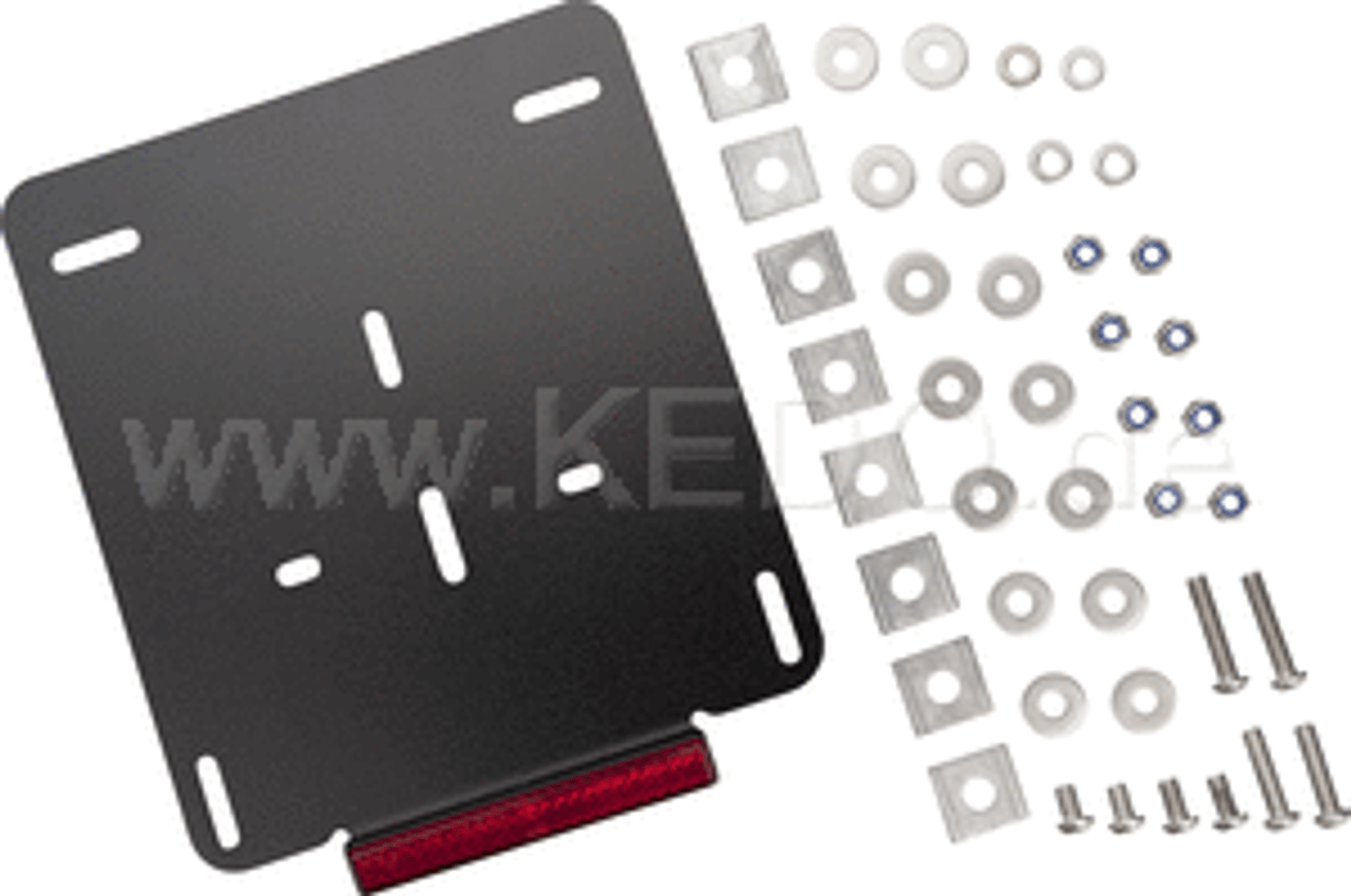 License Plate Bracket, enables street-legal mounting angle (30°) for 'Euro' license plates